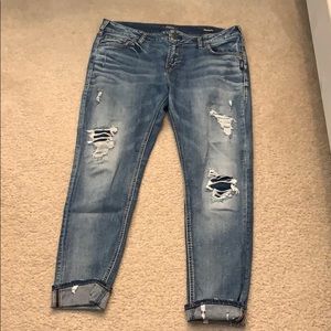 Silver girlfriend jeans